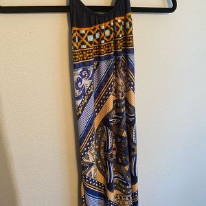 Maxi dress with slit and low back